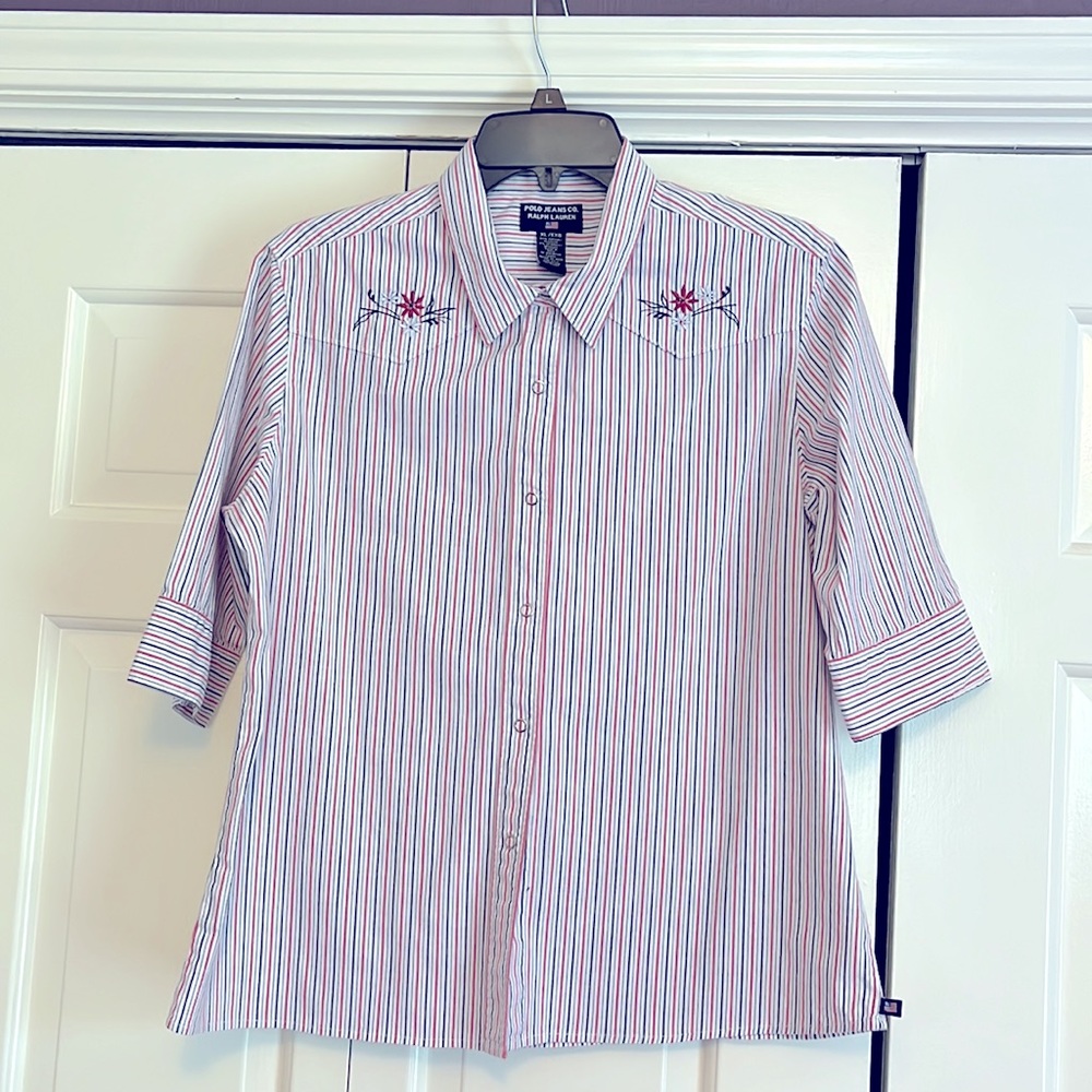 Vintage Ralph Lauren Polo Jeans Co western-look shirt.  Size XL